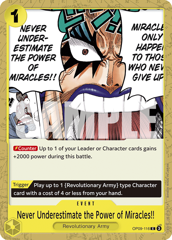 Never Underestimate the Power of Miracles!!, Emperors in the New World: 2nd Anniversary Tournament Cards · OP09-116