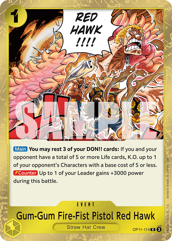 Gum-Gum Fire-Fist Pistol Red Hawk, A Fist of Divine Speed · OP11-114