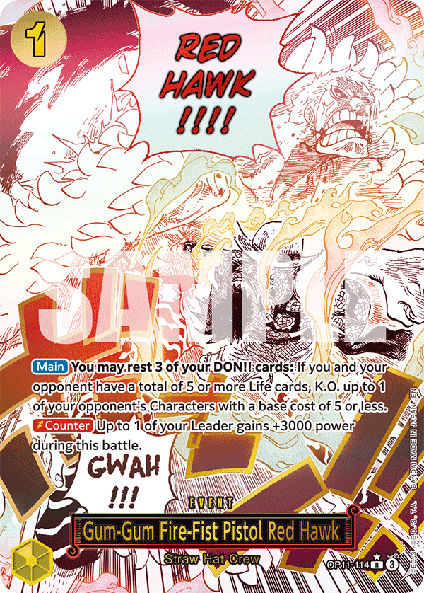 Gum-Gum Fire-Fist Pistol Red Hawk, A Fist of Divine Speed · OP11-114