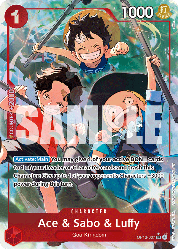Ace & Sabo & Luffy, Carrying On His Will · OP13-007