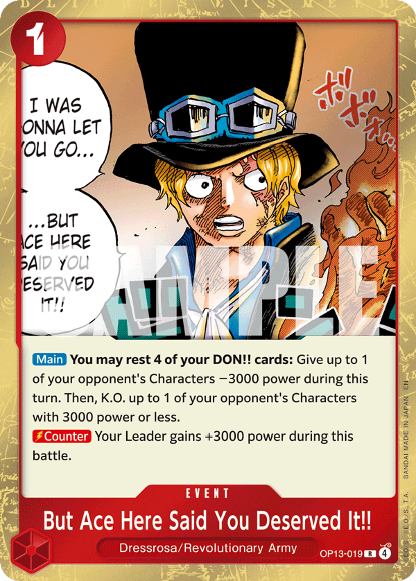 But Ace Here Said You Deserved It!!, Carrying On His Will · OP13-019