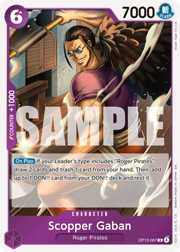 Scopper Gaban, Carrying On His Will · OP13-067