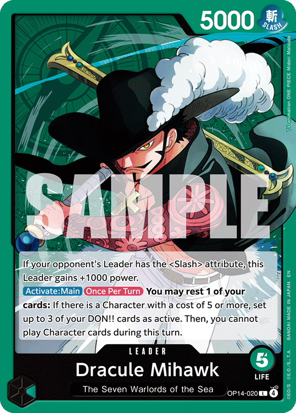 Dracule Mihawk, One Piece Promotion Cards · OP14-020