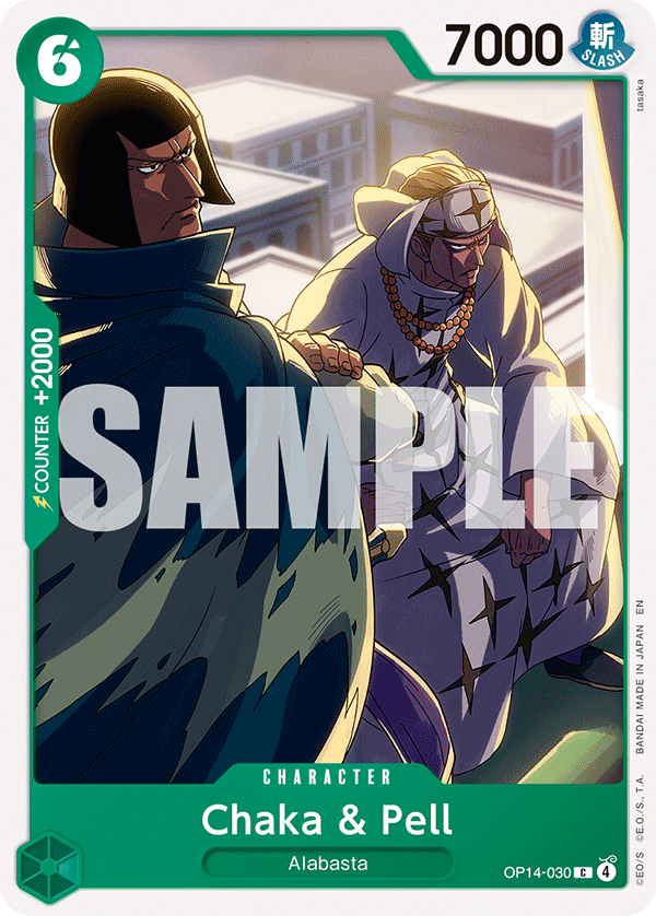 Chaka & Pell, The Azure Sea's Seven Release Event Cards · OP14-030