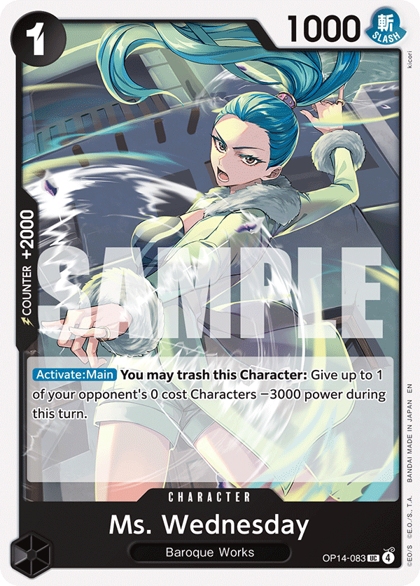 Ms. Wednesday, The Azure Sea's Seven Release Event Cards · OP14-083