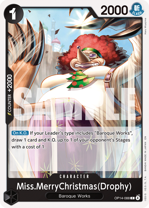 Miss.MerryChristmas, The Azure Sea's Seven Release Event Cards · OP14-088