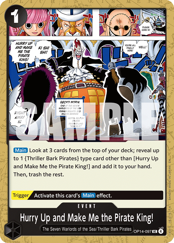 Hurry Up and Make Me the Pirate King!, The Azure Sea's Seven Release Event Cards · OP14-097