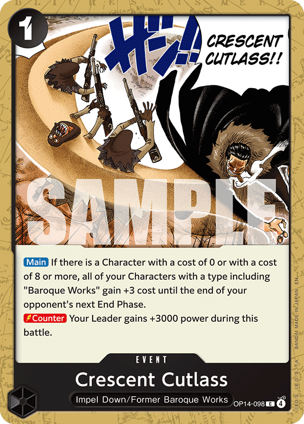 Crescent Cutlass, The Azure Sea's Seven Release Event Cards · OP14-098