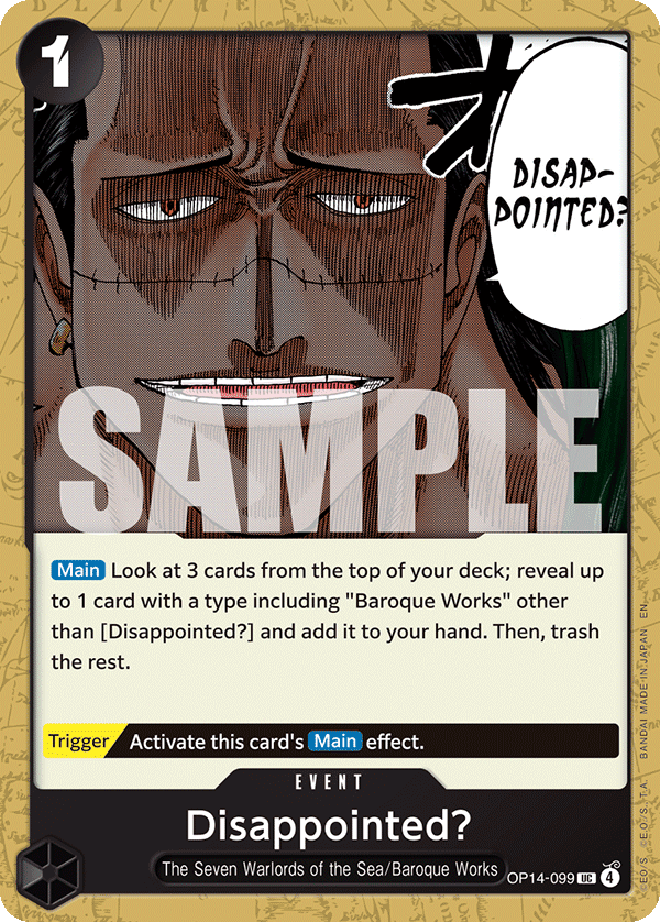Disappointed?, The Azure Sea's Seven Release Event Cards · OP14-099