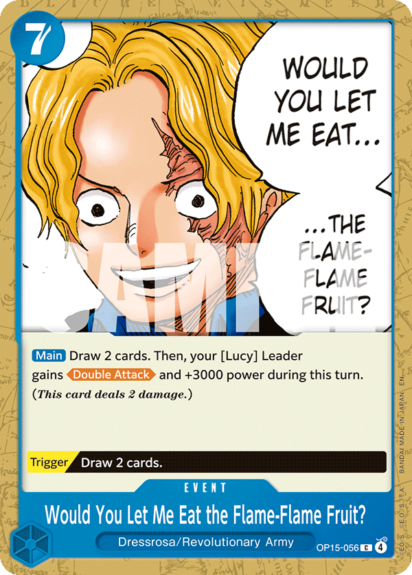 Would You Let Me Eat the Flame-Flame Fruit?, Adventure on Kami's Island Release Event Cards · OP15-056