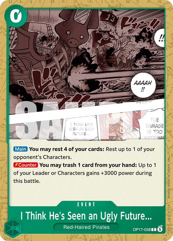 I Think He's Seen an Ugly Future..., The World's Strongest Warriors Release Event Cards · OP17-038