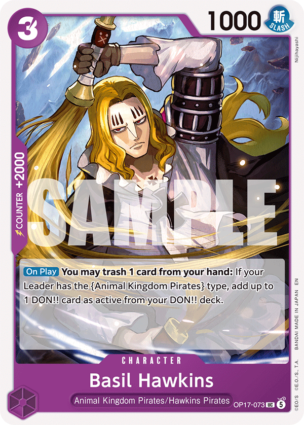 Basil Hawkins, The World's Strongest Warriors Release Event Cards · OP17-073