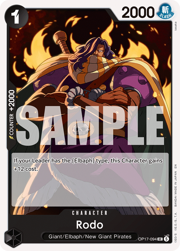 Rodo, The World's Strongest Warriors Release Event Cards · OP17-094
