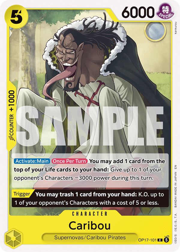 Caribou, The World's Strongest Warriors Release Event Cards · OP17-101