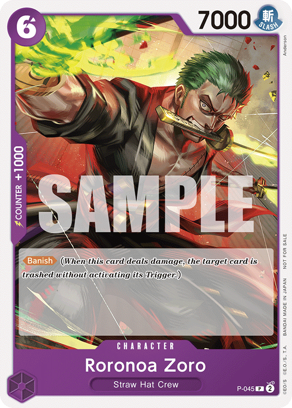 Roronoa Zoro, One Piece Promotion Cards · P-045