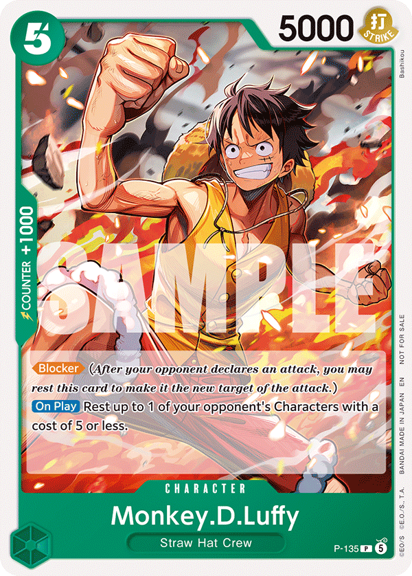 Monkey.D.Luffy, One Piece Promotion Cards · P-135