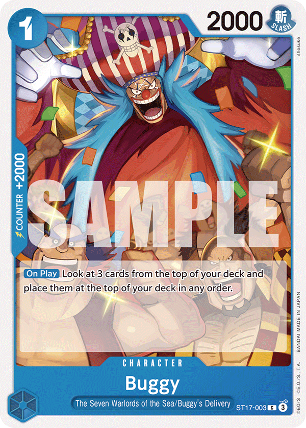 Buggy, ST-17: Starter Deck 17 BLUE Donquixote Doflamingo · ST17-003