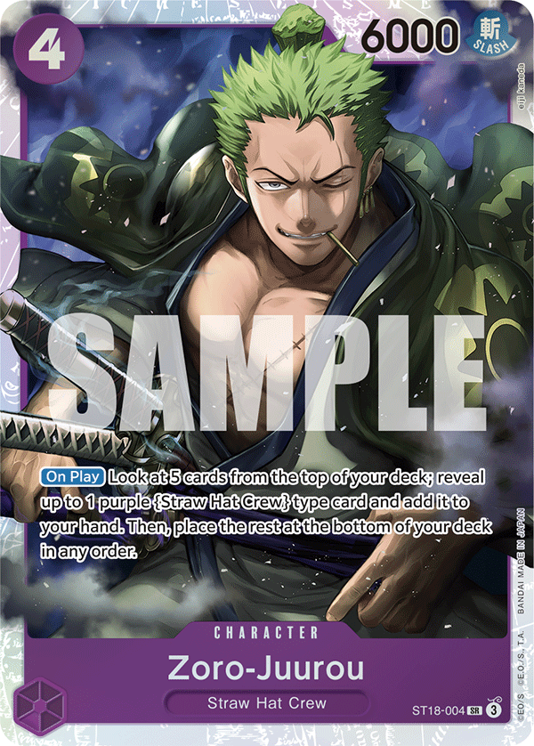 Zoro-Juurou, ST-18: Starter Deck 18 PURPLE Monkey.D.Luffy · ST18-004