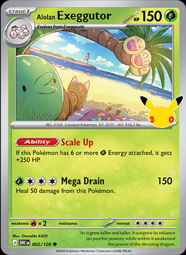 Alolan Exeggutor, ME: 30th Celebration · 002/128