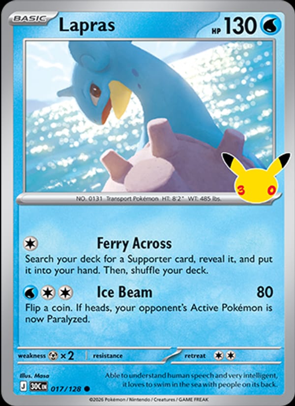 Lapras, ME: 30th Celebration · 017/128