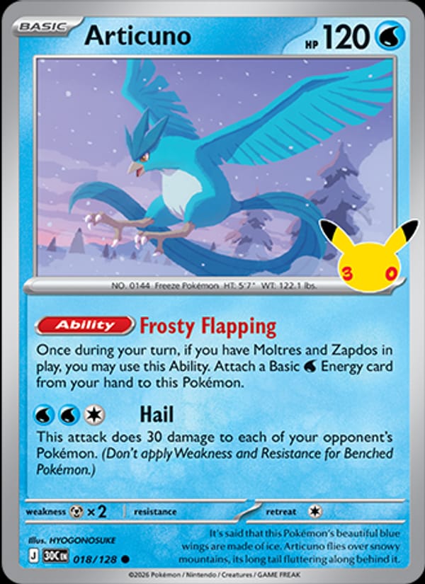 Articuno, ME: 30th Celebration · 018/128