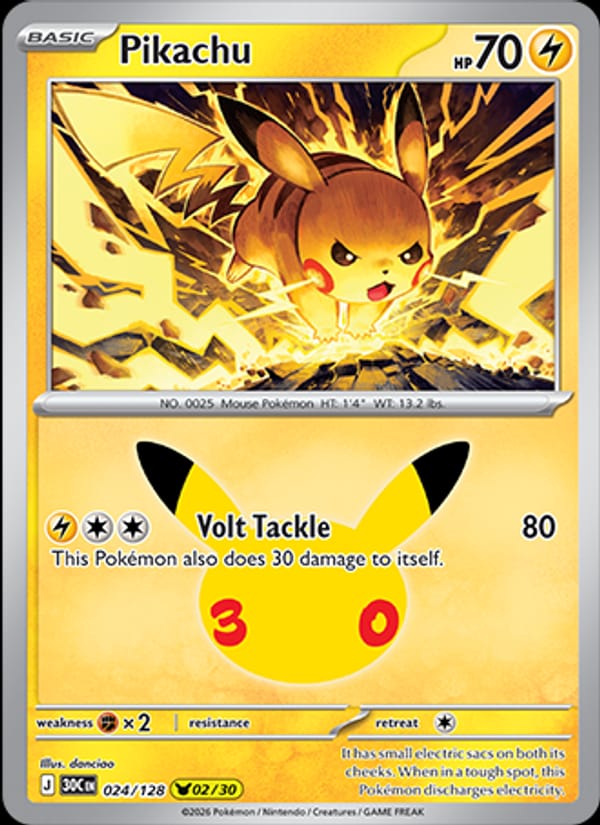 Pikachu, ME: 30th Celebration · 024/128