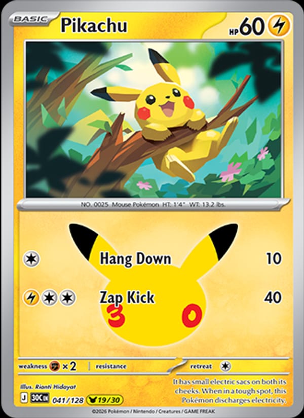 Pikachu, ME: 30th Celebration · 041/128