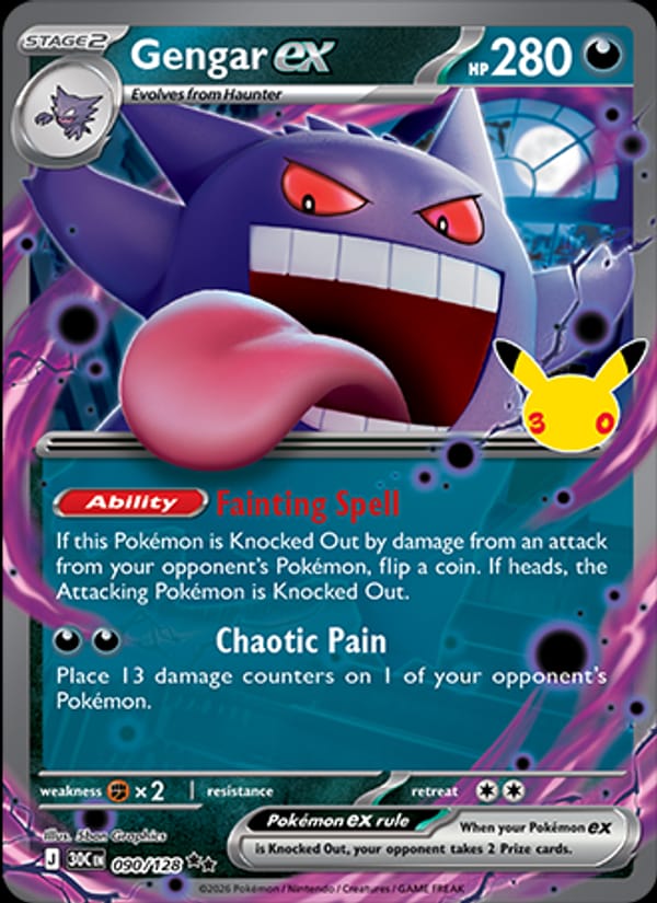 Gengar ex, ME: 30th Celebration · 090/128