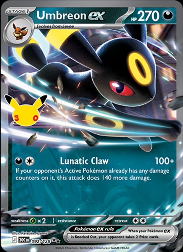 Umbreon ex, ME: 30th Celebration · 092/128