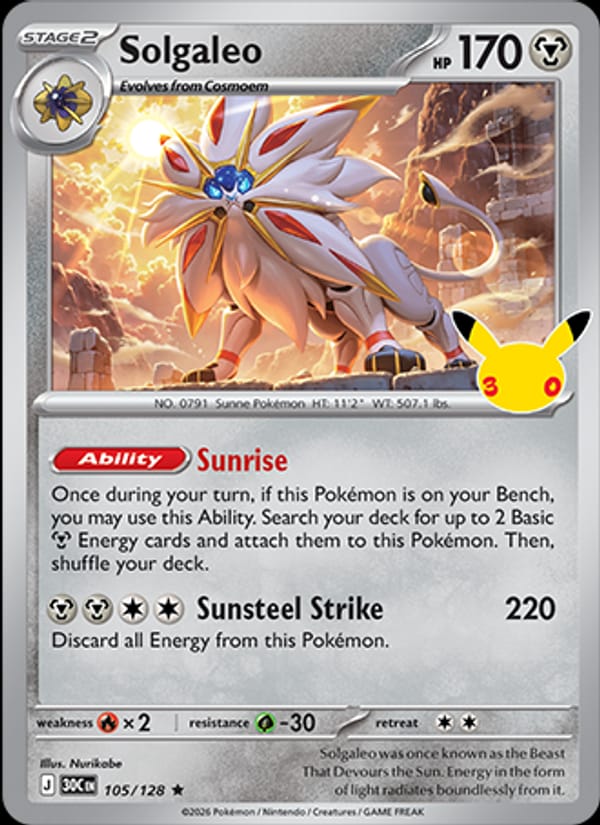 Solgaleo, ME: 30th Celebration · 105/128