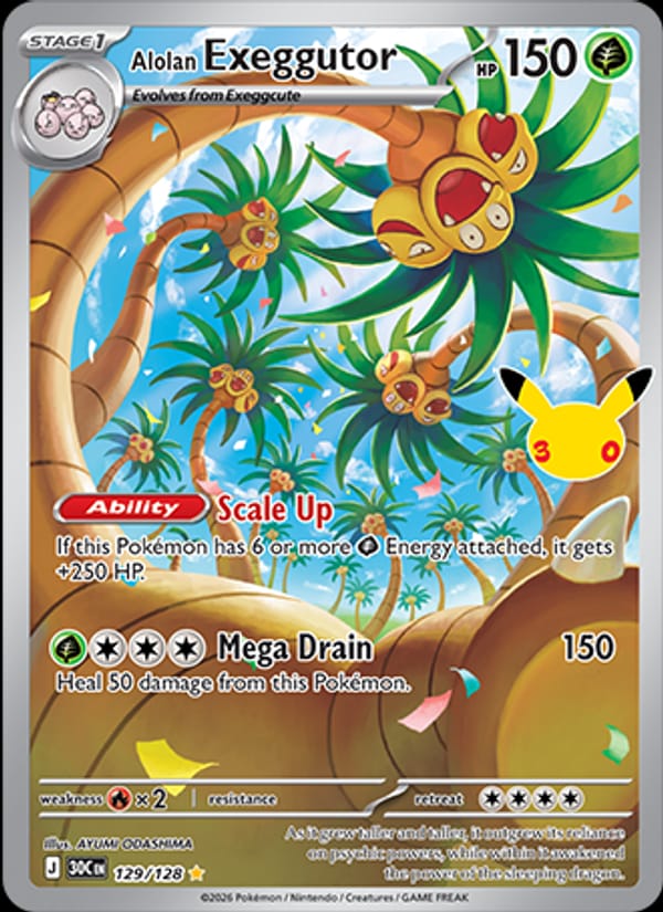 Alolan Exeggutor, ME: 30th Celebration · 129/128