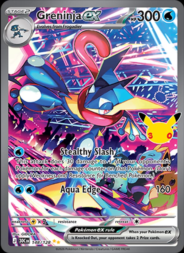 Greninja ex, ME: 30th Celebration · 148/128