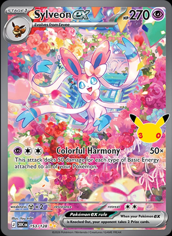Sylveon ex, ME: 30th Celebration · 153/128