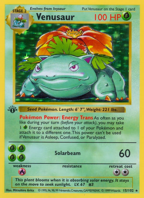 Venusaur, Base Set (Shadowless) · 015/102