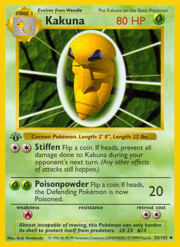 Kakuna, Base Set (Shadowless) · 033/102