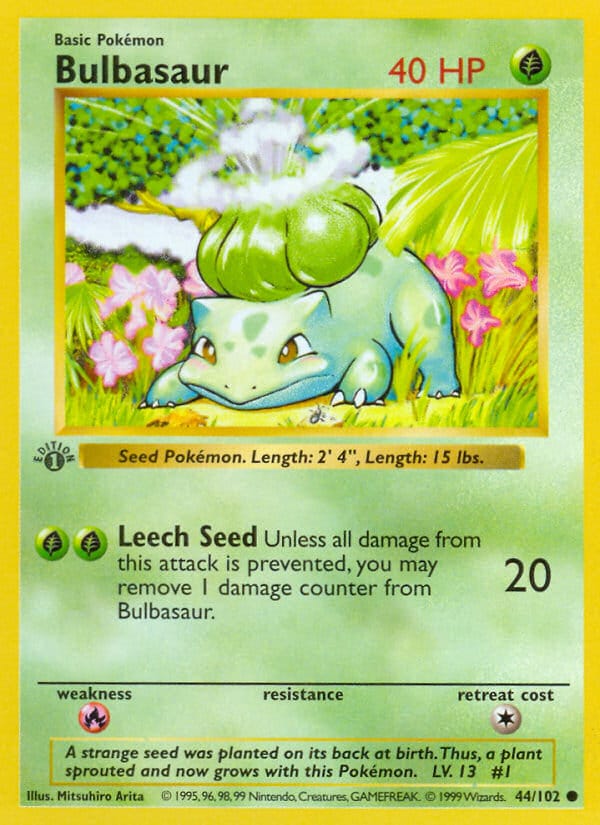 Bulbasaur, Base Set (Shadowless) · 044/102