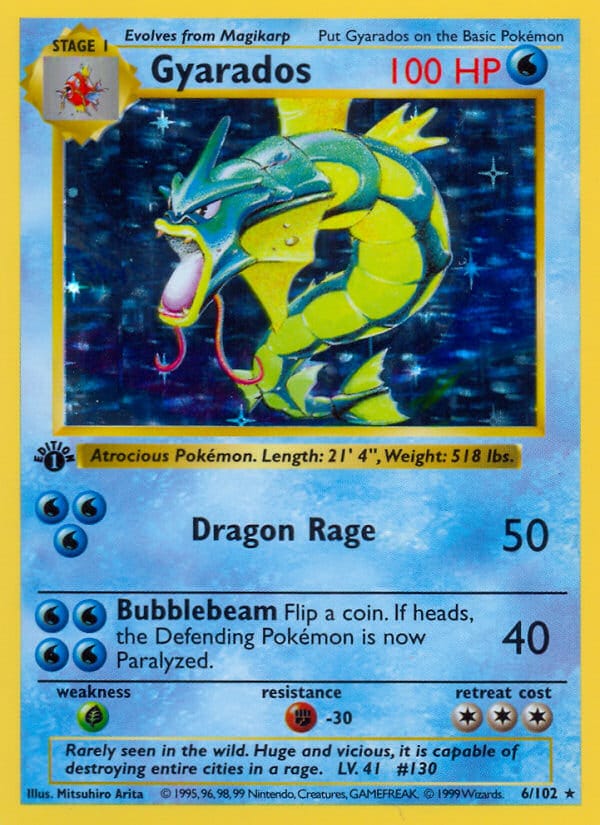Gyarados, Base Set (Shadowless) · 006/102