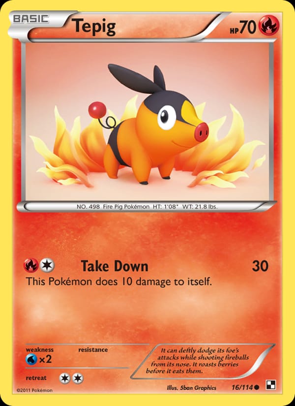 Tepig, Black and White · 16/114