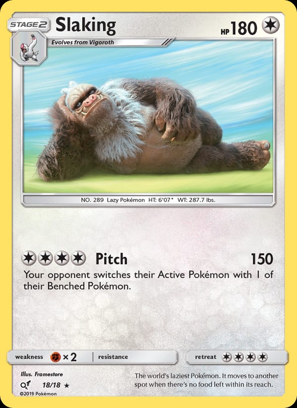Slaking, Detective Pikachu · 18/18