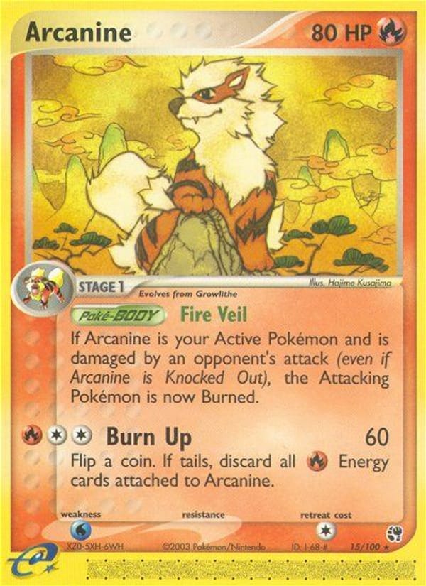 Arcanine, EX Sandstorm · 15/100