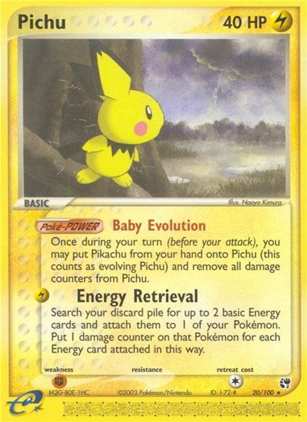 Pichu, EX Sandstorm · 20/100