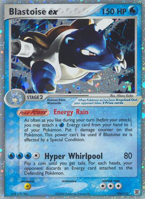 Blastoise ex, EX FireRed & LeafGreen · 104/112