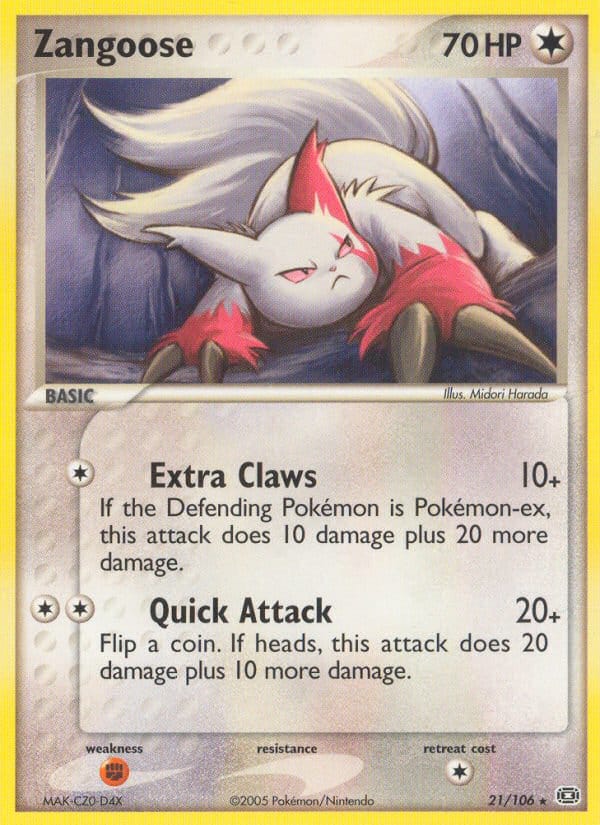Zangoose, EX Emerald · 21/106