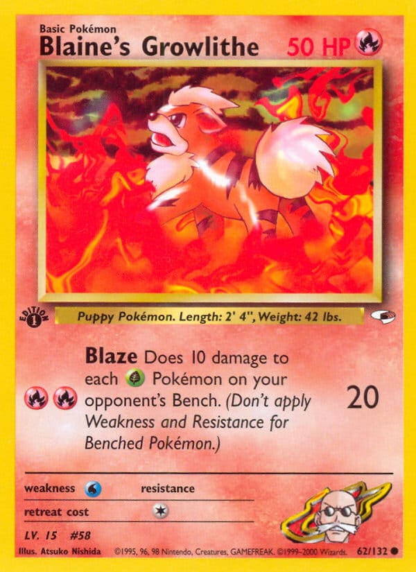 Blaine's Growlithe, Gym Heroes · 062/132