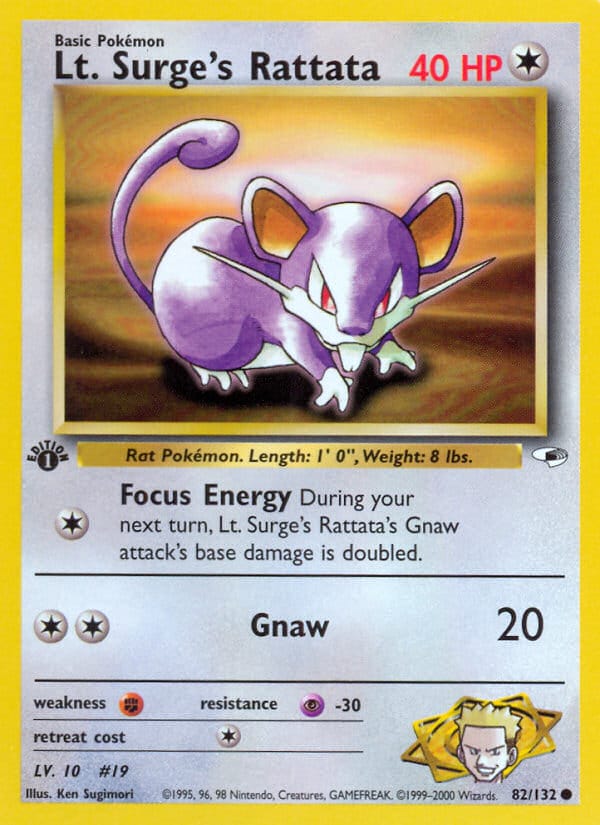 Lt. Surge's Rattata, Gym Heroes · 082/132
