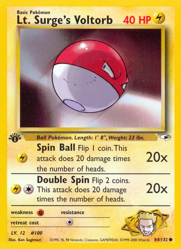 Lt. Surge's Voltorb, Gym Heroes · 084/132