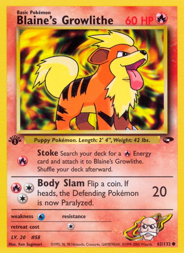 Blaine's Growlithe, Gym Challenge · 062/132