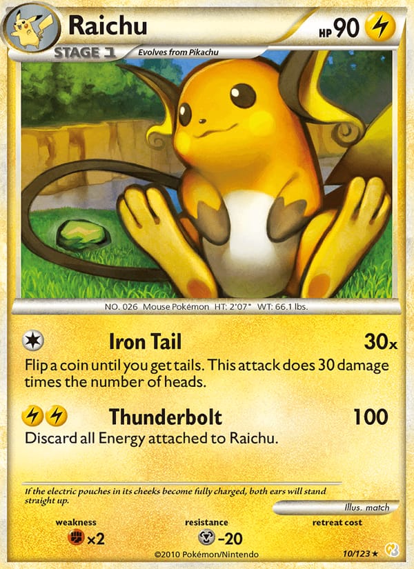 Raichu, HeartGold SoulSilver · 10/123