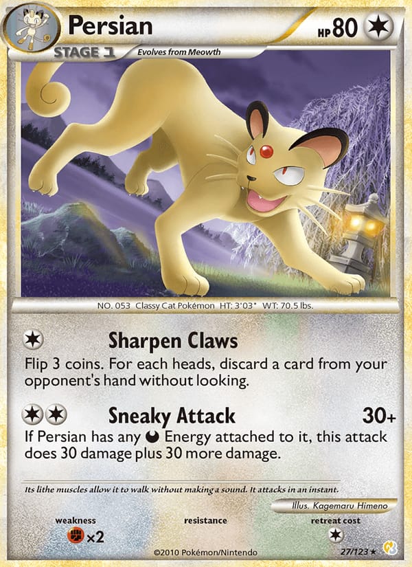 Persian, HeartGold SoulSilver · 27/123