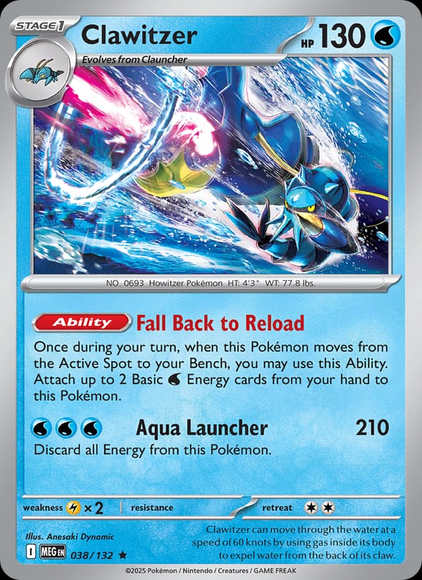Clawitzer, ME01: Mega Evolution · 038/132
